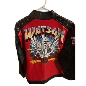 NWT SZ M - Watson World Tour Moto Jacket, Red/Blk